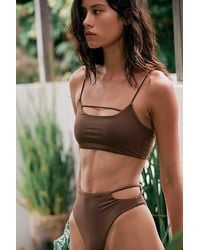 RIOT SWIM - Eden Bikini Top At Free People In Chocolate, Size: Large - Lyst