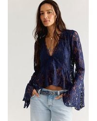 Free People - Whispering Love Lace Top - Lyst