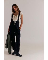 Free People - Felix Denim Dungarees - Lyst