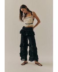Free People - Belle Ruffle Pants - Lyst