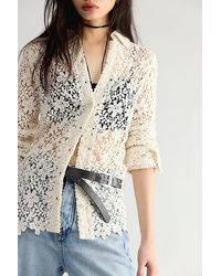Free People - Sam Lace Button Down Top - Lyst