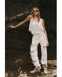 Free People - Moxie Pull-On Barrel Jeans - Lyst