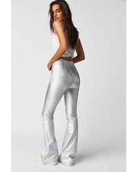 Free People - Jayde Metallic Flare Jeans At Free People In Disco Ball Silver, Size: 24 - Lyst