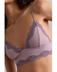 Intimately By Free People - Charlie Lace Microfiber Ribbed Longline Triangle Bralette By - Lyst
