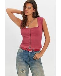 Free People - Marilyn Denim Corset - Lyst