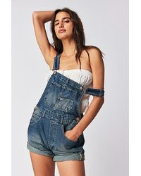 Free People - Ziggy Shortalls At Free People In Sapphire, Size: Large - Lyst