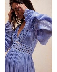 Free People - Seraphina Maxi Dress At In Electric Blue, Size: Xs - Lyst