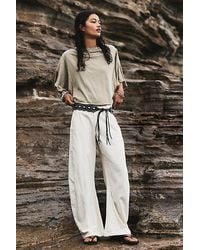 Free People - Spotlight Washed Barrel Chino Trousers - Lyst