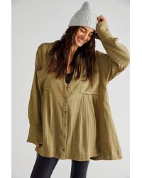 Free People - The Voyager Shirtdress At In Willow, Size: Xs - Lyst
