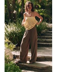 Free People - Day's End Linen Pull-On Trousers - Lyst