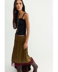 Free People - Piper Crinkle Column Midi Skirt - Lyst