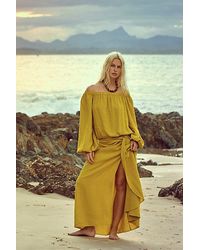 free-est - Sandshell Linen Francisca Maxi Dress By - Lyst