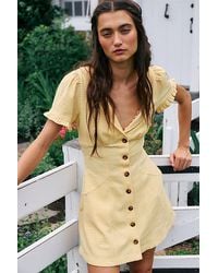 Free People - Corrine Button Down Mini Dress - Lyst