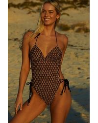 Vanessa Mooney - Tara One Piece Swimsuit At Free People In Black And Red, Size: Xs - Lyst