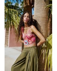 Free People - Fiorella Crochet Tank Top - Lyst