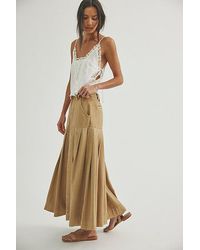 Free People - 53Rd Street Chino Maxi Skirt - Lyst