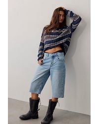 Free People - Low-Rise Relaxed Capri Jeans - Lyst