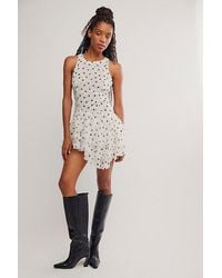 Free People - Raven Printed Mini Dress - Lyst