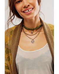 Free People - Yosemite Layered Necklace At In Jade Gold - Lyst