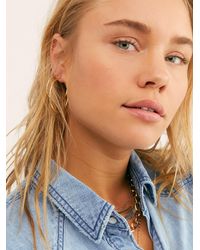 Free People Gold Plated Hoop Earring Set - Yellow