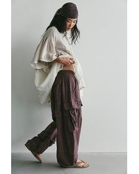 Free People - Reef Curved Linen Cargo Pants - Lyst