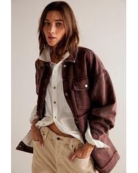 Free People - Dawson Chore Jacket At In Chocolate, Size: Xs - Lyst