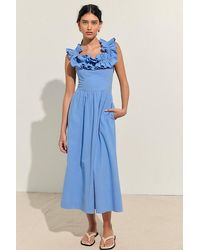 free-est - Ruffle It Up Midi Dress By - Lyst