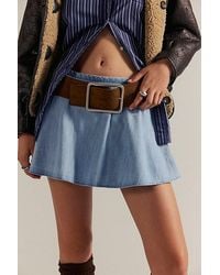 Free People - Paradise Found Denim Skort - Lyst