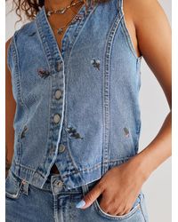 Free People Charlie Denim Vest | Lyst