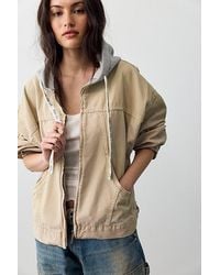 Free People - We The Free Iggy Hooded Denim Jacket - Lyst
