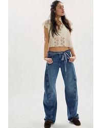 Free People - Fable Low-Rise Twisted Bowed Jeans - Lyst