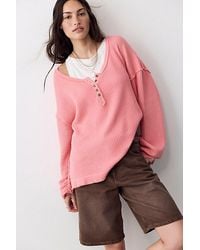 Free People - Montreal Oversized Thermal Henley - Lyst