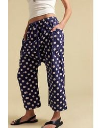 Free People - Need You Now Printed Cotton-Poplin Harem Pants - Lyst