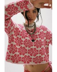 Free People - Opal Rollneck Knit Patterned Sweater - Lyst