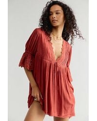 Free People - Angel Wings V-Neck Babydoll Mini Dress - Lyst