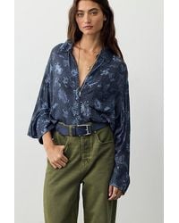 Free People - Sabine Printed Button Down Top - Lyst