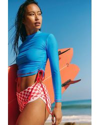 Salt Gypsy - Ruched Solid Uv Protection Surf Rashguard - Lyst