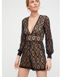 Free People Merletto Romper - Black