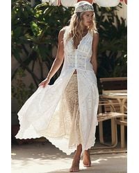 Free People - Darcy Hooded Lace Maxi Top - Lyst