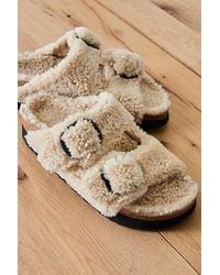 Birkenstock - Arizona Teddy Shearling Sandals - Lyst