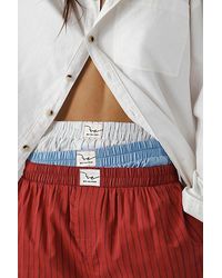 Free People - Striped Cotton Boxer Shorts - Lyst