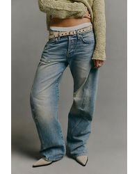 Free People - Fable Low-Rise Twisted Bowed Jeans - Lyst