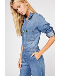 Free People Lee Union Coverall - Blue