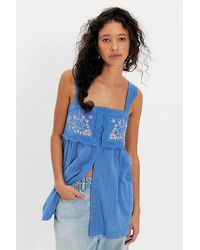 Free People - Farrah Embroidered Tunic - Lyst