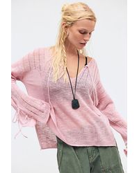 Free People - Harlow Fine Gauge Linen Pullover - Lyst