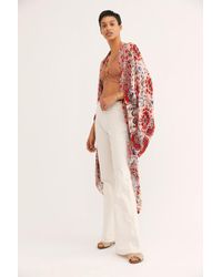 Free People Little Wing Mix Print Kimono - Natural