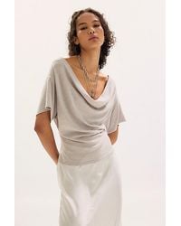 Free People - Waterfall Cowl-Neck Top - Lyst