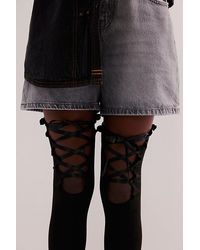 Free People - Ticked And Tied Over The Knee Socks - Lyst