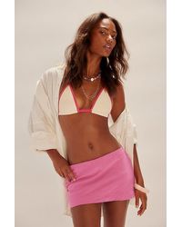 Free People - My Little Micro Mini Cotton-Linen Skort By - Lyst