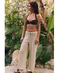 Free People - Avalon Cotton-Linen Sweater Pants - Lyst